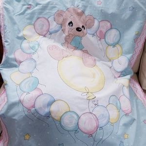 Girls Precious Moments Teal  baby blanket